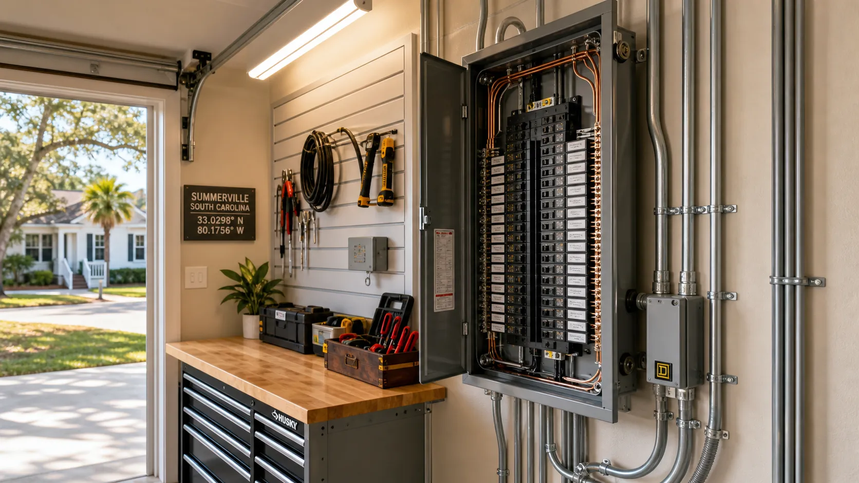 Lutes Property Services Finished residential electrical upgrades in a Lowcountry home